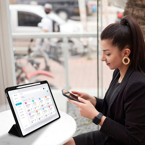 4smarts Basic Tasche (Folie) für 33 cm (13 Zoll) Apple iPad Pro 13 (2024) Tablet - Schwarz - Thermoplastisches Polyurethan