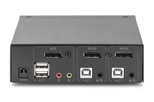 Digitus KVM-Switchbox - 2 Computer - 1 Lokaler Benutzer(n) - 4K - 3840 x 2160 - 5 x USB - USB 2.0 - 3 x DisplayPort - Desktop