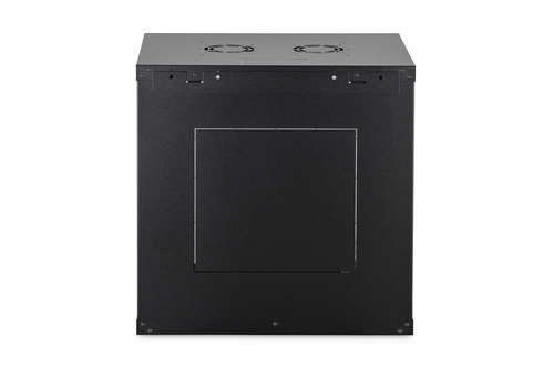 Digitus Dynamic-N 12U Wall Mountable Enclosed Cabinet Rack Cabinet for Networking, Server - Black - Steel, Glass, Sheet St
