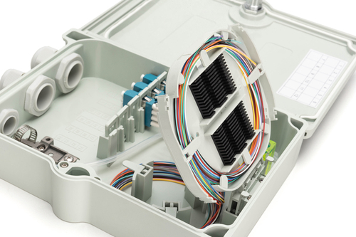 Digitus FTTH/FTTB Distribution box, assembled, OS2, 12 fibers, LC/PC. Product colour: White, Housing material: Acrylonitri