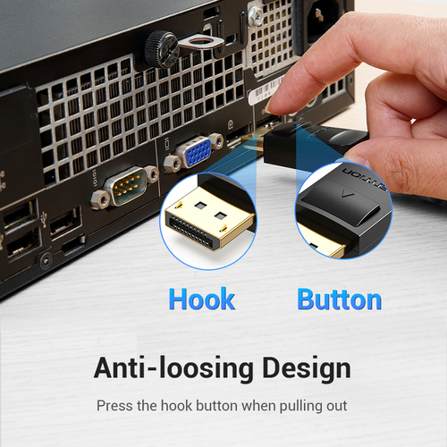 Vention 1 m DisplayPort/DVI Video Cable - Cable for Video Device - Second End: 25-pin DVI Digital - Male - Supports up to1