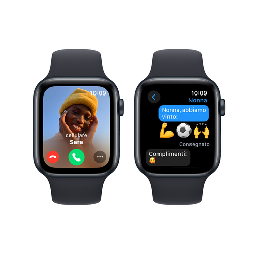 Apple Watch SE GPSCassa 44mm in Alluminio Mezzanotte con Cinturino Sport Mezzanotte - M/L. Tecnologia display: OLED, Risol