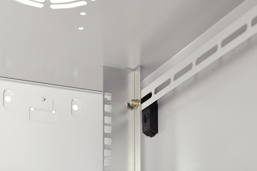 Digitus Dynamic-N 16U Wall Mountable Enclosed Cabinet Rack Cabinet for Networking, Server - Light Grey - Glass, Steel, She