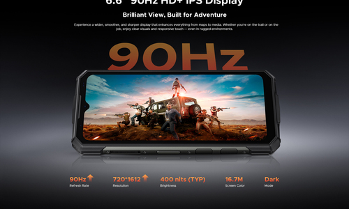 Doogee Fire 5 Ultra. Dimensioni diagonale schermo: 16,8 cm (6.6"), Risoluzione del display: 1612 x 720 Pixel. Frequenza de