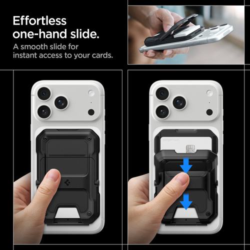 Spigen Tough Armor Pro (Mag Fit) MagSafe Card Holder. Product type: Card holder, Product colour: Black, Material: Thermopl