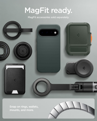 Spigen Liquid Air Case for Google Pixel 11 Smartphone - Abyss Green - Wireless Charging Compatible