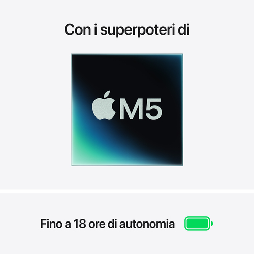 Computer portatile - Apple MacBook Air MDH84X/A 34,5 cm (13,6"") - Apple M5 - 16 GB - 1 TB SSD - Argento - Apple M5 Chip -