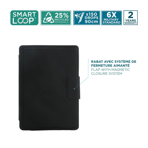 MOBILIS C2 Tastatur/Cover (Folie) für 27,9 cm (11 Zoll) Samsung Galaxy Tab A9+ Tablet - Schwarz - Polyethylenterephthalat 