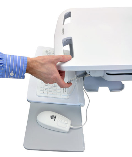 Ergotron StyleView EMR Cart with LCD Pivot, LiFe Powered, EU. Cor do produto: Alumínio, Cinzento, Branco, Uso recomendado:
