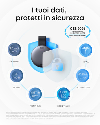 Anker soundcore Work Registratore Vocale AI, per Riunioni, con Trascrizione e Riassunti Automatici con AI, Indossabile, 64