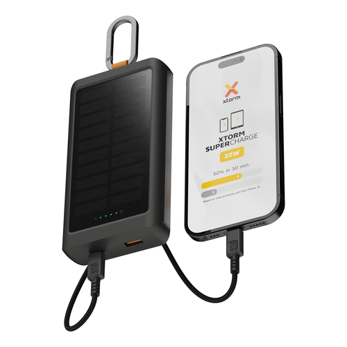 Xtorm XG2ES101. Battery capacity: 10000 mAh. USB Type-A output ports: 1, USB Type-C ports quantity: 1. Total output power: