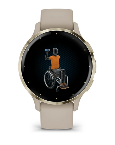 Garmin Venu 3S Smart Watch - Round Case Shape - 41 mm Case Height - 41 mm Case Width - Soft Gold Stainless Steel Body Colo