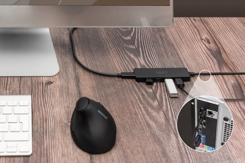 Digitus USB 3.0 Hub 4-Port, Slim Line. Host interface: USB 3.2 Gen 1 (3.1 Gen 1) Type-A + Type-C, Hub interfaces: USB 3.2 