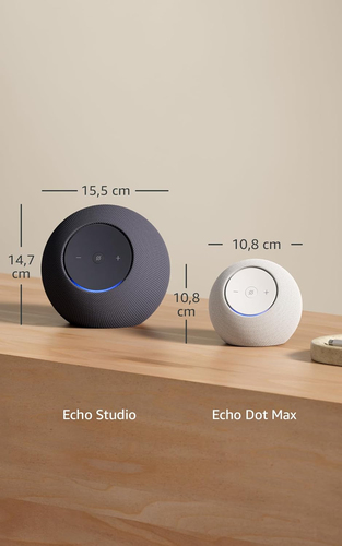 Amazon Echo Studio. Virtueller Assistent: Amazon Alexa, Form: Sphärisch, Produktfarbe: Weiß. Eingebaute Audio-Decoder: Dol