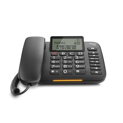 Gigaset DL380. Typ: Analoges Telefon, Hörertyp: Kabelgebundenes Mobilteil. Freisprecheinrichtung, Telefonbuch Kapazität: 9