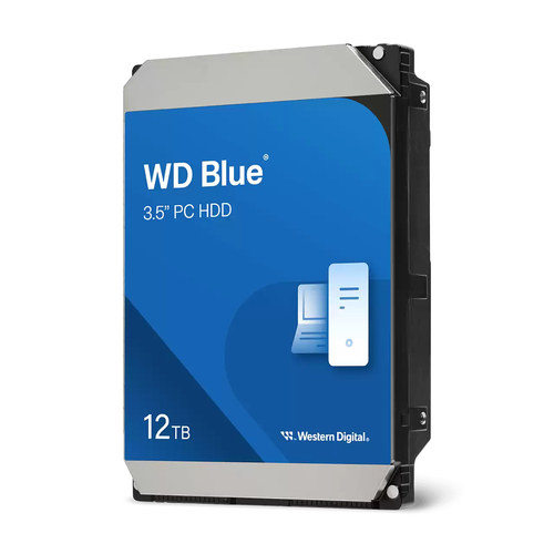 WD Blue WD120EAGZ 12 TB Hard Drive - 3.5" Internal - SATA (SATA/600) - Conventional Magnetic Recording (CMR) Method - Desk