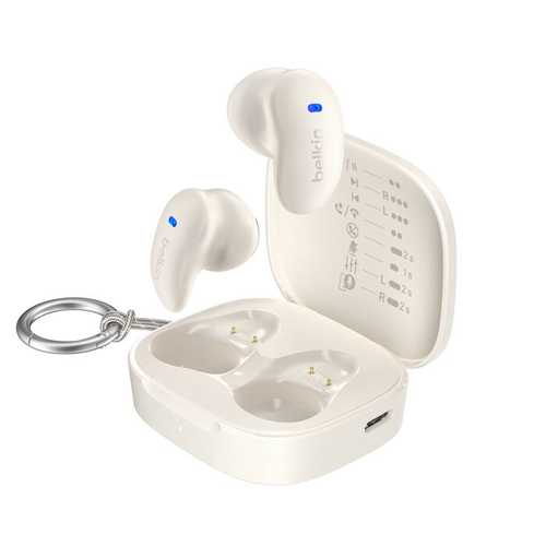 Belkin SoundForm Anywhere True Wireless Ohrhörer, Offenes Design Stereo Ohrhörerset - Crème - Binaural - In-Ear - Bluetoot