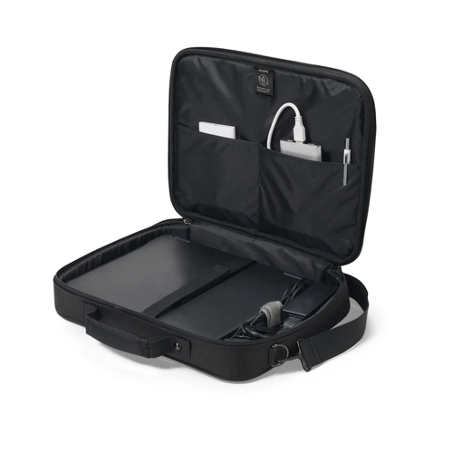 Dicota TWO Tasche für 35,6 cm (14 Zoll) bis 40,6 cm (16 Zoll) Notebook - Schwarz - 300D rPET Polyester Körper - wasserabwe