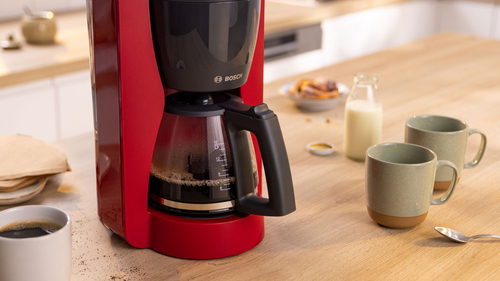 Coffee Maker Bosch TKA3M134 1200 W - Rosso profondo, Nero, Grigio - 1,40 L - Vetro Carafe