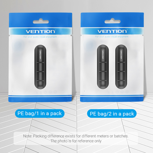 Vention Cable Organizer - Black - 2 Pack Pack - Cable Manager - Silica Gel