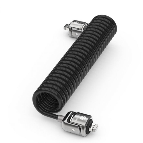 Compulocks Dual Head Coiled Cable Keyed Lock. Cor do produto: Preto, Condições ideais de utilização: Computador portátil, 
