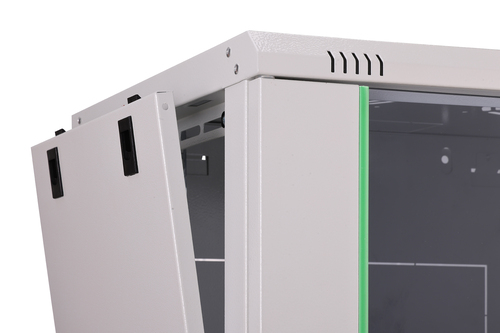 Digitus DN-19 09-U-EC 9U Rack Cabinet - 482.60 mm Rack Width - Grey - Steel, Glass