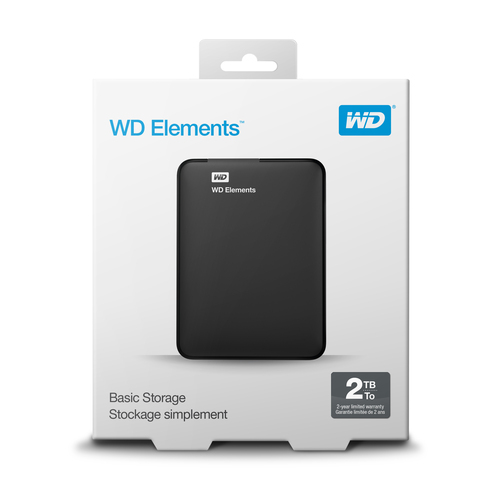 WD Elements WDBU6Y0020BBK 2 TB Portable Hard Drive - External - USB 3.0 - Retail
