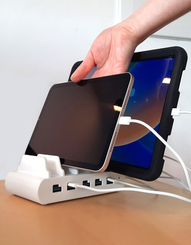 5 Ports USB-C Charging Dock Station With EU power strip - für Tablet-PC, iPad - 120 V AC, 230 V AC Eingang