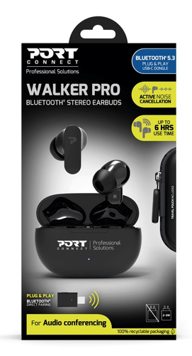 Port Connect True Wireless Earbud Stereo Earset - Microsoft Teams Certification - Binaural - In-ear - Bluetooth - 16 Ohm -