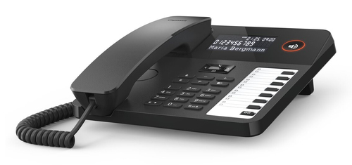 Gigaset DESK 600 Standard-Telefon - Wandmontierbar, Desktop - Schwarz - Freisprecheinrichtung - Hörhilfen-kompatibel