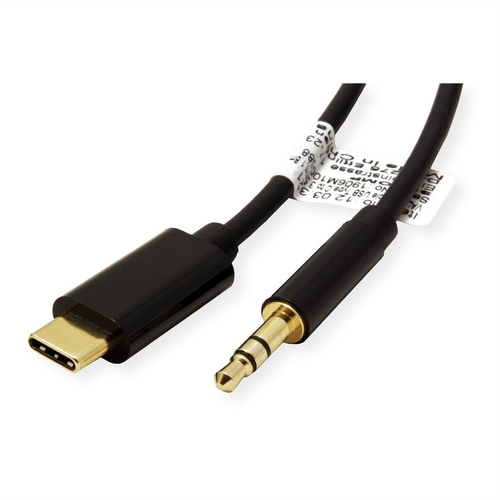 Roline 3 m Mini-Phone/USB-C Audiokabel - Cable for MacBook, Ultrabook, Smartphone, Tablet, Kopfhörer, Headset, HiFi-System