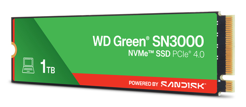 Unità stato solido Western Digital Green SN3000 WDS100T4G0E-00CPS0 - M.2 2280 Interno - 1 TB - PCI Express NVMe (PCI Expre