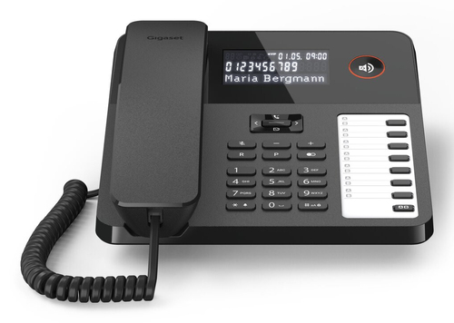 Gigaset DESK 600 Standard-Telefon - Wandmontierbar, Desktop - Schwarz - Freisprecheinrichtung - Hörhilfen-kompatibel