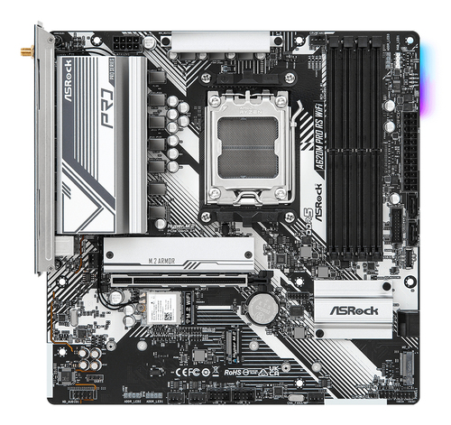 ASRock A620M Pro RS WiFi Gaming-Desktop-Motherboard - AMD A620 Chipsatz - Buchse AM5 - Micro ATX - Ryzen 7 Unterstützter P