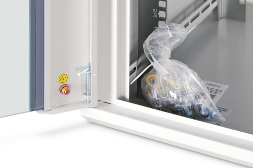 Digitus Dynamic-N 9U Wall Mountable Enclosed Cabinet Rack Cabinet for Networking, Server - Light Grey - Glass, Steel, Shee