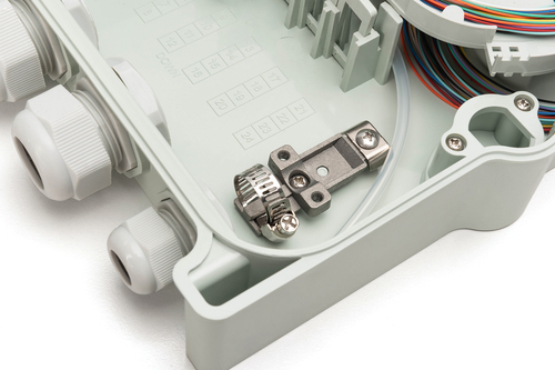 Digitus FTTH/FTTB Distribution box, assembled, OS2, 12 fibers, LC/PC. Product colour: White, Housing material: Acrylonitri