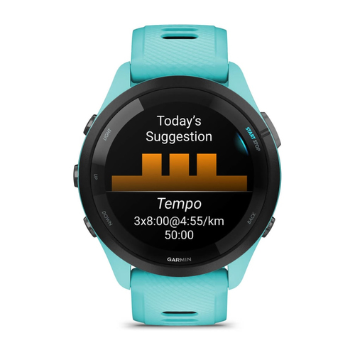 Garmin Forerunner 265. Display diagonal: 3.3 cm (1.3"), Display technology: AMOLED, Display resolution: 416 x 416 pixels, 