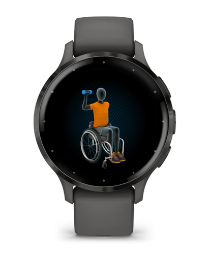 Garmin Venu 3S Smart Watch - 41 mm Case Height - 41 mm Case Width - Pebble Grey Case Color - Black Band Color - Stainless 