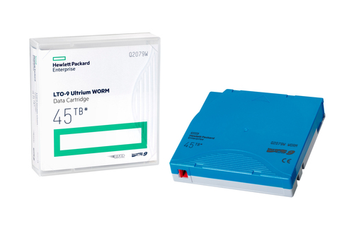 HPE Data Cartridge LTO-9 - WORM - Labeled - 1 Pack - 18 TB (Native) / 45 TB (Compressed) - 1035 m Tape Length