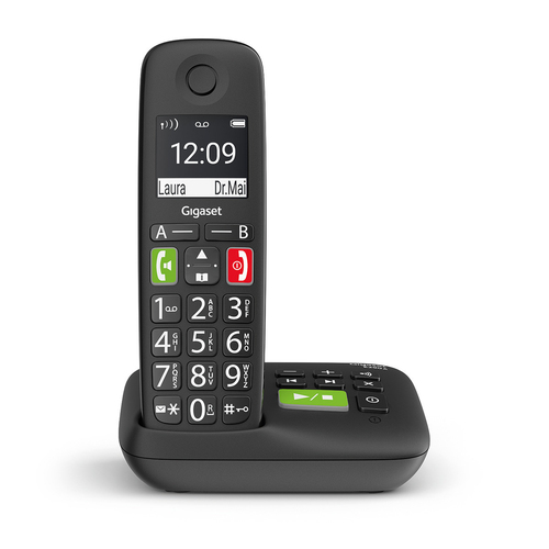 Gigaset E290A DECT-Schnurlostelefon - Schwarz - 1 Telefonleitung(en) - 1 Gleichzeitige Anrufe - Anrufbeantworter - Freispr