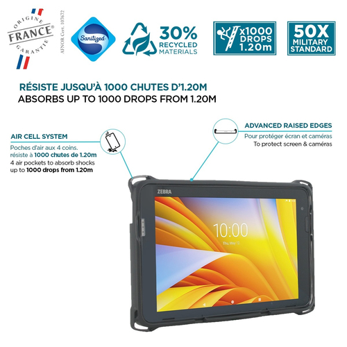 MOBILIS Protech Case for Zebra ET401 Tablet - Black - 25.4 cm (10") Maximum Screen Size Supported