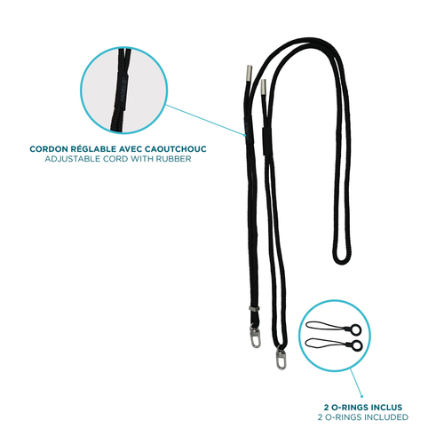 Mobilis 001397. Product type: Lanyard, Product colour: Black, Brand compatibility: Any brand. Maximum weight capacity: 5 kg