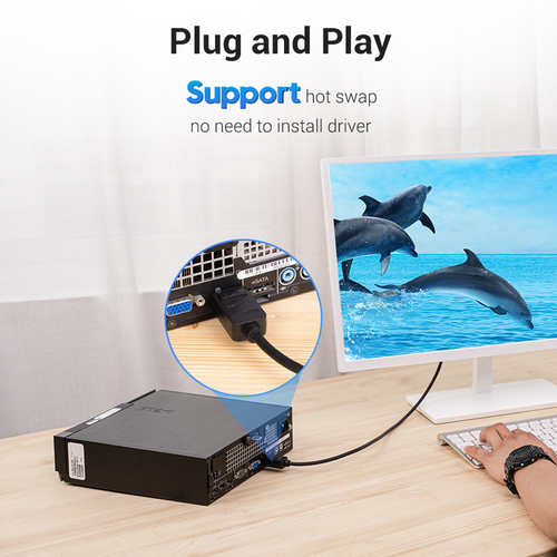 Vention 1 m DisplayPort/DVI Video Cable - Cable for Video Device - Second End: 25-pin DVI Digital - Male - Supports up to1