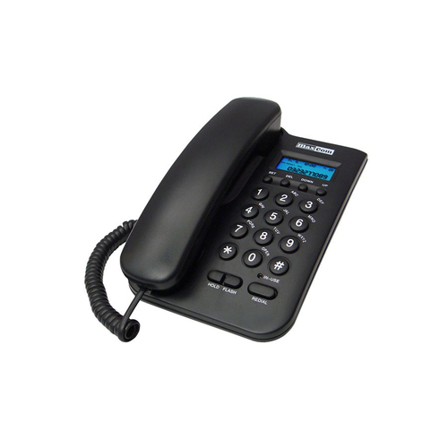 MaxCom KXT100. Handset type: Wired handset. Speakerphone. Display diagonal: 7.32 cm (2.88"). Product colour: Black. Number