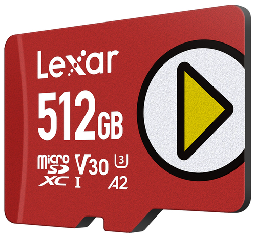 Lexar PLAY 512 GB Class 10/UHS-I (U3) V30 microSDXC - 1 - 205 MB/s Read - 140 MB/s Write
