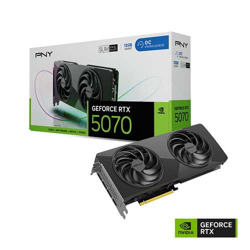 Carte Graphique PNY NVIDIA GeForce RTX 5070 Slim - 12 Go - Refroidisseur de Ventilateur