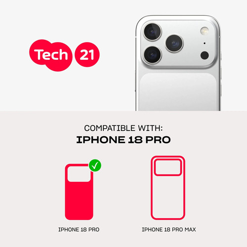 Tech21 EvoCheck MagSafe. Case type: Cover, Brand compatibility: Apple, Compatibility: iPhone 18 Pro/17 Pro, Maximum screen