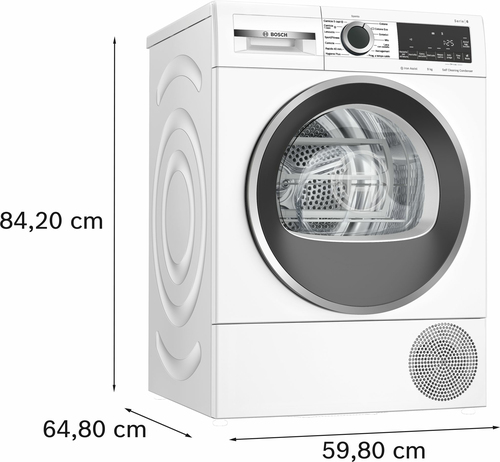 Asciugatrice elettrica Bosch WQG245C0IT Caricamento Frontale Condensatore - Bianco