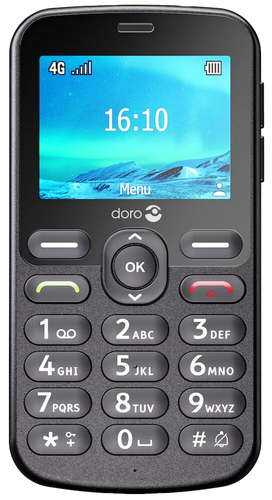 Doro 1880 17 MB Feature Phone - QVGA 320 x 240 - 4G - Schwarz - Bar - Entsperrt kein SIM-Lock - 1000 mAh Akku - VoLTE unte