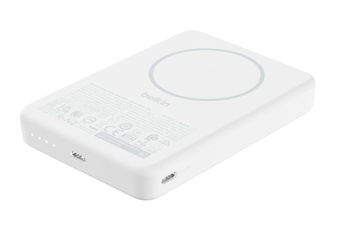 Belkin BoostCharge Power Bank - White - 10000 mAh - 7.50 W - Slim, Magnetic - White
